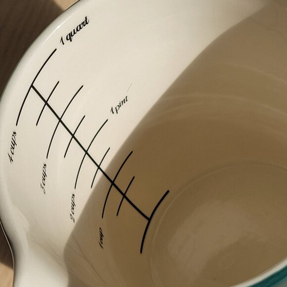 Pioneer Woman 1 Qt Measuring Cup Pitcher 4 Cup Vintage Geo Dot Pattern Green/Red - Picture 6 of 12